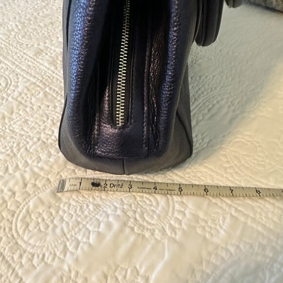 Coach Navy Hallie Leather Shoulder Bag - Picture 15 of 15